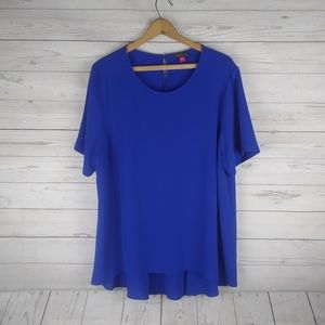 Vince Camuto blue short sleeve blouse